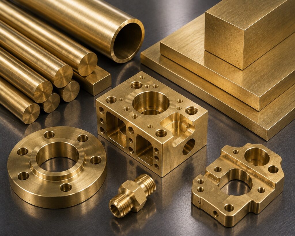 Brass stock and precision CNC machined components