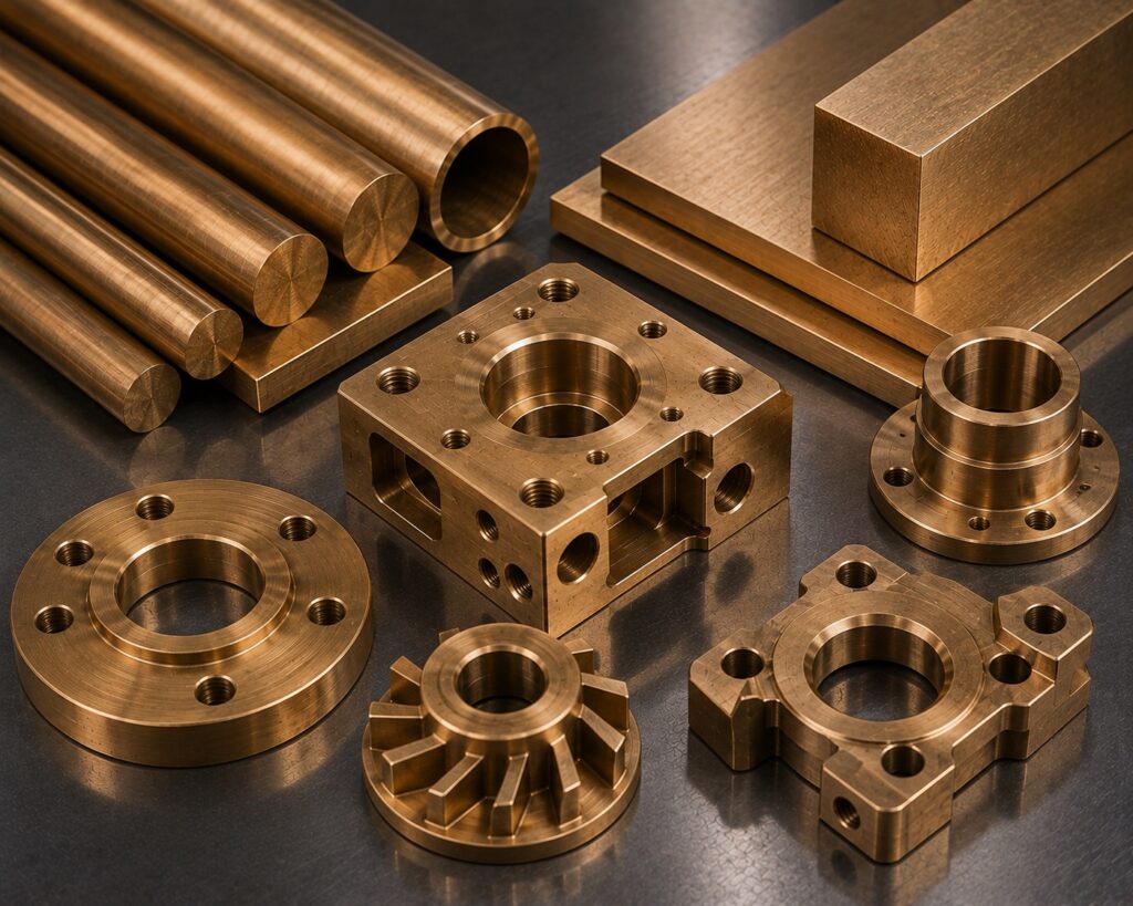 Bronze stock and precision CNC machined components