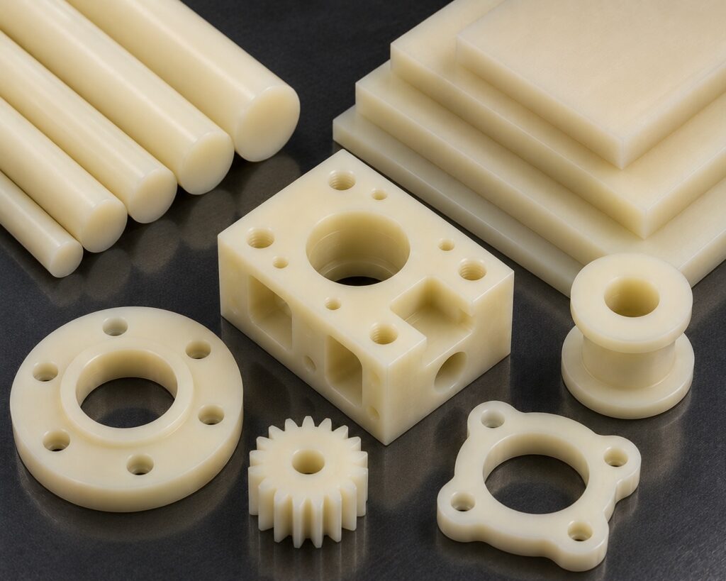 Nylon stock and precision CNC machined plastic components