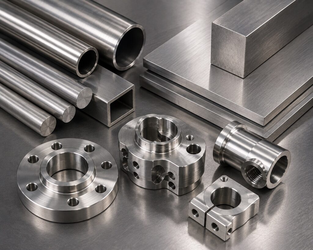 Stainless steel stock and precision CNC machined components